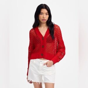 Madewell Open-Stitch V-Neck Cardigan